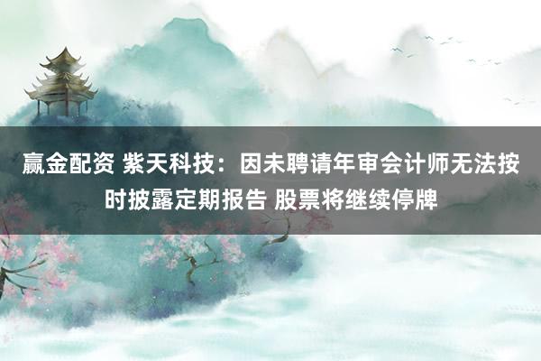 赢金配资 紫天科技：因未聘请年审会计师无法按时披露定期报告 股票将继续停牌