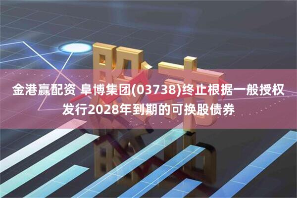 金港赢配资 阜博集团(03738)终止根据一般授权发行2028年到期的可换股债券