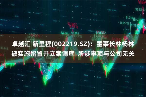 卓越汇 新里程(002219.SZ)：董事长林杨林被实施留置并立案调查  所涉事项与公司无关