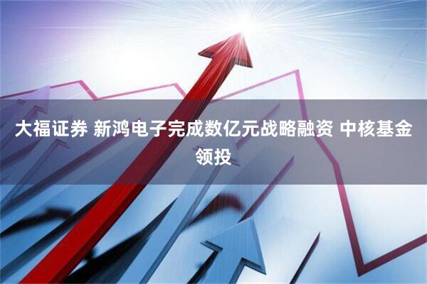大福证券 新鸿电子完成数亿元战略融资 中核基金领投